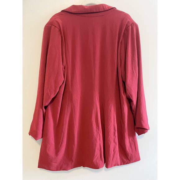 Torrid Size 3 (3X) Red Blazer One Button Pockets Relaxed - Picture 2 of 5